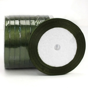 MEGAPACK Fenyőzöld szatén szalag 6mm 10 tekercs (ALAPANYAGOK), DIY (Csináld magad), Egységcsomag, , MESKA