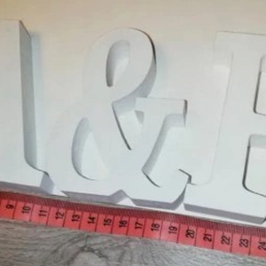 Fa betűk 3D Esküvőre 11 cm fehér (Asztali dekorációk és ültetés) - esküvő - dekoráció - tábla & jelzés - Meska.hu
