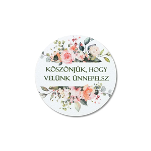 Matrica - köszönjük, hogy velünk ünnepelsz virágos 15db/lap  - Meska.hu