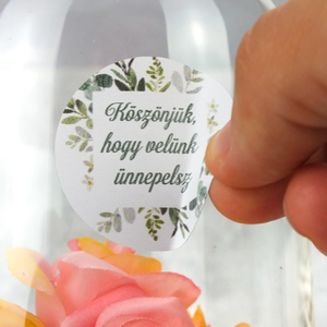Matrica - köszönjük, hogy velünk ünnepelsz - zöld leveles 15db/lap, Kellékek & szerszámok, Dekorációs kellékek, Matricaív, , MESKA