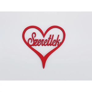 Fa - Szeretlek szívben piros 10cm, Kellékek & szerszámok, Dekorációs kellékek, Egyéb kellékek, , MESKA