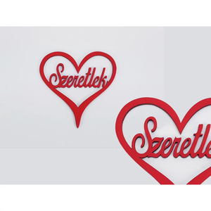 Fa - Szeretlek szívben piros 10cm - kellékek & szerszámok - dekorációs kellékek - egyéb kellékek - Meska.hu