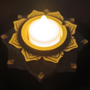 Dupla lótuszvirág mécsestartó gipszből (Gyertyatartók) - esküvő - dekoráció - gyertya & gyertyatartó - Meska.hu