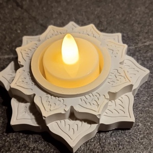 Dupla lótuszvirág mécsestartó gipszből (Gyertyatartók) - esküvő - dekoráció - gyertya & gyertyatartó - Meska.hu