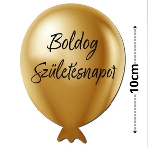Nyomtatott dekorkarton - Boldog születésnapot lufi - arany 3db/csomag (KÉZMŰVES ALAPANYAGOK), Kellékek & szerszámok, Dekorációs kellékek, Egyéb kellékek, , MESKA