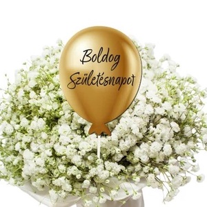 Nyomtatott dekorkarton - Boldog születésnapot lufi - arany 3db/csomag (KÉZMŰVES ALAPANYAGOK) - kellékek & szerszámok - dekorációs kellékek - egyéb kellékek - Meska.hu