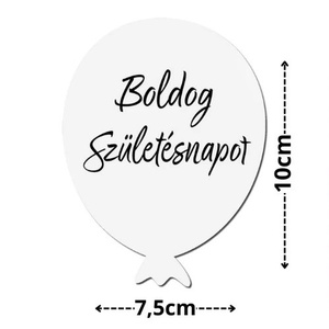 Nyomtatott dekorkarton - Boldog születésnapot lufi - fehér 3db/csomag (KÉZMŰVES ALAPANYAGOK), Kellékek & szerszámok, Dekorációs kellékek, Egyéb kellékek, , MESKA