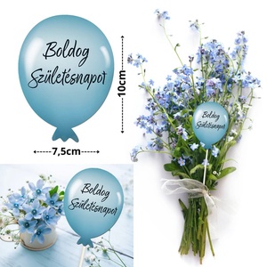 Nyomtatott dekorkarton - Boldog születésnapot lufi - pasztell kék 3db/csomag (KÉZMŰVES ALAPANYAGOK), Kellékek & szerszámok, Dekorációs kellékek, Egyéb kellékek, , MESKA