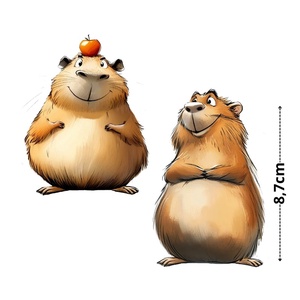 Nyomtatott dekorkarton - Capybara szett 2db/csomag (KÉZMŰVES ALAPANYAGOK), Kellékek & szerszámok, Dekorációs kellékek, Egyéb kellékek, , MESKA