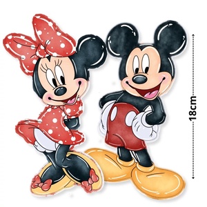 Nyomtatott dekorkarton - Mickey és Minnie - piros 18cm 2db/csomag (KÉZMŰVES ALAPANYAGOK), Kellékek & szerszámok, Dekorációs kellékek, Egyéb kellékek, , MESKA