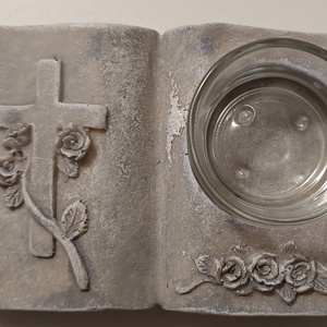Kegyeleti könyv mécsestartós 12x7,5x4 cm (Kegyeleti dekorációk) - otthon & életmód - dekoráció - virágdísz és tartó - cserép & kaspó - Meska.hu