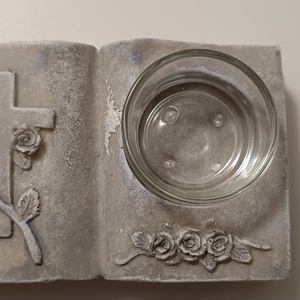 Kegyeleti könyv mécsestartós 12x7,5x4 cm (Kegyeleti dekorációk), Otthon & Életmód, Dekoráció, Virágdísz és tartó, Cserép & Kaspó, Festett tárgyak, MESKA