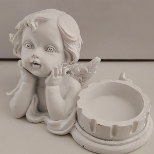 Mécsestartó angyalfelsőrész magasság 10 cm fehér - kellékek & szerszámok - dekorációs kellékek - figurák - Meska.hu