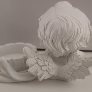 Mécsestartó angyalfelsőrész magasság 10 cm fehér - kellékek & szerszámok - dekorációs kellékek - figurák - Meska.hu