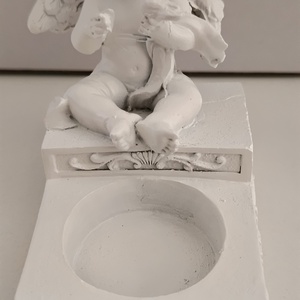Angyalos mécsestartó poly 9cm magas fehér (Kegyeleti dekorációk), Kellékek & szerszámok, Dekorációs kellékek, Figurák, Gipszöntés, Mindenmás, MESKA