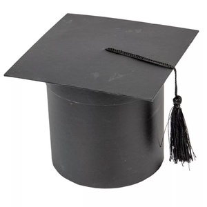 Ajándék papír doboz ballagási diploma sapka fekete D 14,5cm (Ballagás) - otthon & életmód - papír, írószer - ajándékozás kellékei - pénzátadó doboz - Meska.hu