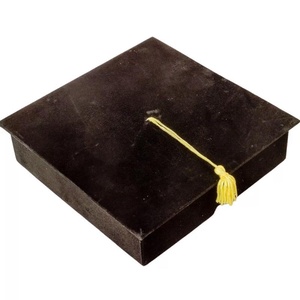 Bársony papírdoboz ajándék doboz ballagási sapka fekete 4,5x18cm (Ballagás) - Meska.hu