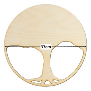 Natúr fa - Dekorálható DIY fa alap 37cm - karcsú fa gyökérzettel moha fa kép készítéshez alapanyag 1 db  - kellékek & szerszámok - fa - rétegelt lemez, fa alap - Meska.hu