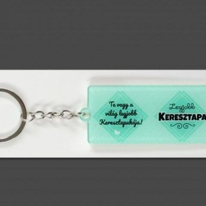Kulcstartó Legjobb Keresztapa 7,5cm (Apák napja), Táska & Tok, Kulcstartó & Táskadísz, Kulcstartó, Fémmegmunkálás, MESKA