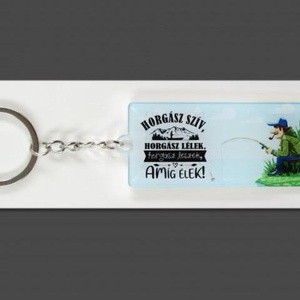 Kulcstartó Horgász szív 7,5cm, Táska & Tok, Kulcstartó & Táskadísz, Kulcstartó, Fémmegmunkálás, MESKA