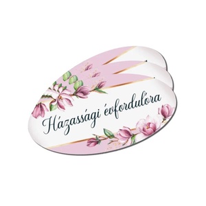 Nyomtatott dekorkarton - Házassági évfordulóra ovál tábla 1db (ESKÜVŐI DEKORÁCIÓK) - Meska.hu