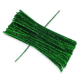 Csillámos zsenília drót  zöld (100 db/csomag, Kellékek & szerszámok, Vegyes alapanyag, Zsenília, , MESKA