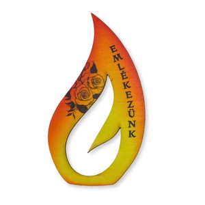 Nyomtatott fa - Örök láng 'Emlékezünk' 14x7,5cm (Dekorkartonok és papíralapanyagok) - kellékek & szerszámok - dekorációs kellékek - koszorú, koszorúalap - Meska.hu