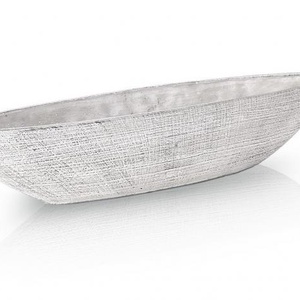 Kaspó kerámia csónak alakú 38x11x10cm szürke (Kő és cement kaspók), Otthon & Életmód, Vallás, Temetkezési tárgy, Sírtálak, Agyagozás, MESKA