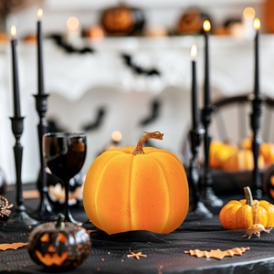 Halloween-i tök dekoráció - 16,5 cm - narancssárga vagy lila - habszivacs - glitteres - otthon & életmód - dekoráció - halloween - halloweeni dekoráció - Meska.hu