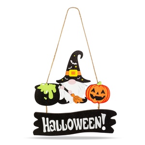 Halloween-i dekor fából - manó - akasztható - 24 x 15 cm, Otthon & Életmód, Dekoráció, Halloween, Halloweeni ajtódíszek és ablakdíszek, , MESKA