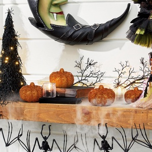 Halloween-i tök dekoráció - 5,2 cm - habszivacs - glitteres - 4 db / csomag - otthon & életmód - dekoráció - halloween - halloweeni tök - Meska.hu