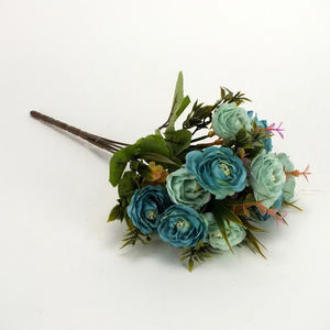 Fodros begónia csokor babakék (Selyemvirágok) - otthon & életmód - dekoráció - virágdísz és tartó - csokor & virágdísz - Meska.hu