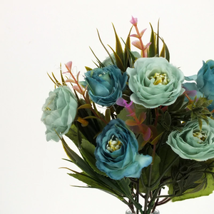 Fodros begónia csokor babakék (Selyemvirágok) - otthon & életmód - dekoráció - virágdísz és tartó - csokor & virágdísz - Meska.hu