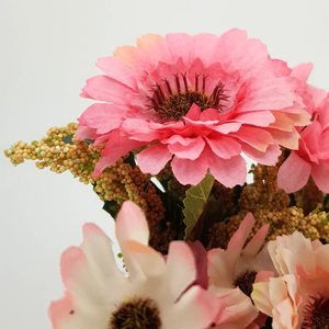 Gerbera csokor rózsaszín (Selyemvirágok) - otthon & életmód - dekoráció - virágdísz és tartó - csokor & virágdísz - Meska.hu