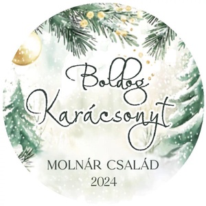 Karácsonyi matrica - Egyedi szöveggel ellátott személyre szabott- téli fenyőfák (Egyedi karácsonyi ajándékok), Karácsony, Karácsonyi ajándékozás, Karácsonyi képeslap, üdvözlőlap, ajándékkísérő, Papírművészet, MESKA