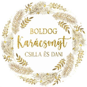 Karácsonyi matrica - Egyedi szöveggel ellátott személyre szabott, Karácsony, Karácsonyi ajándékozás, Karácsonyi képeslap, üdvözlőlap, ajándékkísérő, Papírművészet, MESKA