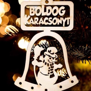 Karácsonyi Díszgömb -  Csengő  Karácsonyfa dísz  Karácsonyi ajándék (Egyedi karácsonyi ajándékok), Karácsony, Karácsonyi lakásdekoráció, Karácsonyi lakásdíszek, Famegmunkálás, MESKA