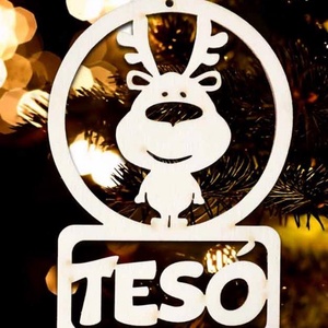 Karácsonyi Díszgömb - Rénszarvas  Karácsonyfa dísz  Karácsonyi ajándék (Egyedi karácsonyi ajándékok) - karácsony - karácsonyi lakásdekoráció - karácsonyi ajtódíszek - Meska.hu