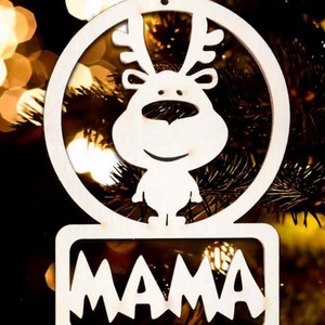 Karácsonyi Díszgömb - Rénszarvas  Karácsonyfa dísz  Karácsonyi ajándék (Egyedi karácsonyi ajándékok) - karácsony - karácsonyi lakásdekoráció - karácsonyi ajtódíszek - Meska.hu