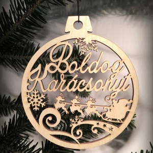 Karácsonyi Díszgömb - Boldog Karácsonyt  Karácsonyfa dísz  Karácsonyi ajándék (Egyedi karácsonyi ajándékok), Karácsony, Karácsonyi lakásdekoráció, Karácsonyfadíszek, Famegmunkálás, MESKA
