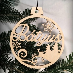 Karácsonyi Díszgömb - Bátyus  Karácsonyfa dísz  Karácsonyi ajándék (Egyedi karácsonyi ajándékok), Karácsony, Karácsonyi lakásdekoráció, Karácsonyfadíszek, Famegmunkálás, MESKA