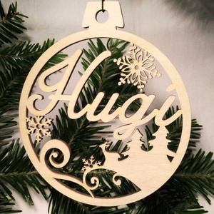 Karácsonyi Díszgömb - Hugi  Karácsonyfa dísz  Karácsonyi ajándék (Egyedi karácsonyi ajándékok), Karácsony, Karácsonyi lakásdekoráció, Karácsonyfadíszek, Famegmunkálás, MESKA