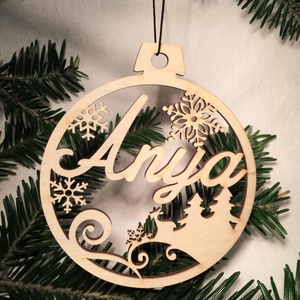 Karácsonyi Díszgömb - Anya  Karácsonyfa dísz  Karácsonyi ajándék (Egyedi karácsonyi ajándékok), Karácsony, Karácsonyi lakásdekoráció, Karácsonyfadíszek, Famegmunkálás, MESKA