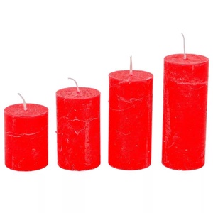 Rusztikus 40mm-es lépcsős henger gyertya Piros (csom ár) (ADVENTI GYERTYÁK), DIY (Csináld magad), Egységcsomag, Gyertya-, mécseskészítés, MESKA