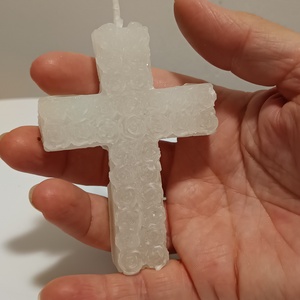 Kereszt rózsa motívumokkal 1db szín választható, Otthon & Életmód, Gyertya, illat, aroma, Gyertya, Gyertya-, mécseskészítés, MESKA