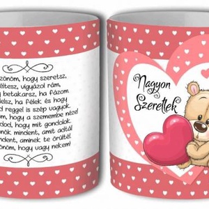 Valentin Napi Ajándék - Évfordulós Ajándékok - Köszönöm, hogy szeretsz - Bögre  - Meska.hu