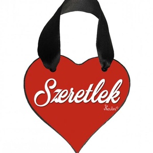 Valentin Napi Ajándék - Szerelmes Ajándék - Piros Szeretlek � Szív Akasztóval (Dekorkartonok és papíralapanyagok), Otthon & Életmód, Dekoráció, Fali és függő dekoráció, Falra akasztható dekor, Mindenmás, MESKA