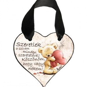 Valentin Napi Ajándék - Szerelmes Ajándék - Szeretlek a szívem � Szív Akasztóval, Otthon & Életmód, Dekoráció, Fali és függő dekoráció, Falra akasztható dekor, Mindenmás, MESKA