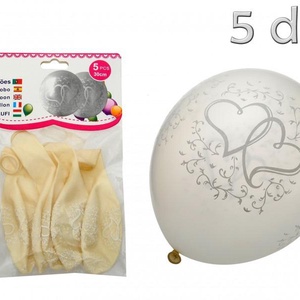 Lufi szíves krém 5db 30cm, Esküvő, Dekoráció, Asztaldísz, Mindenmás, MESKA