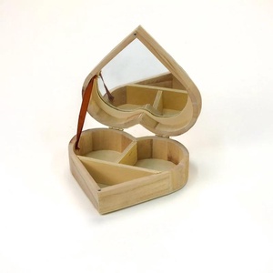 Fa tükrös szív doboz (Ceremónia és hagyományok), Ékszer, Ékszertartó, Ékszerdoboz, Famegmunkálás, MESKA